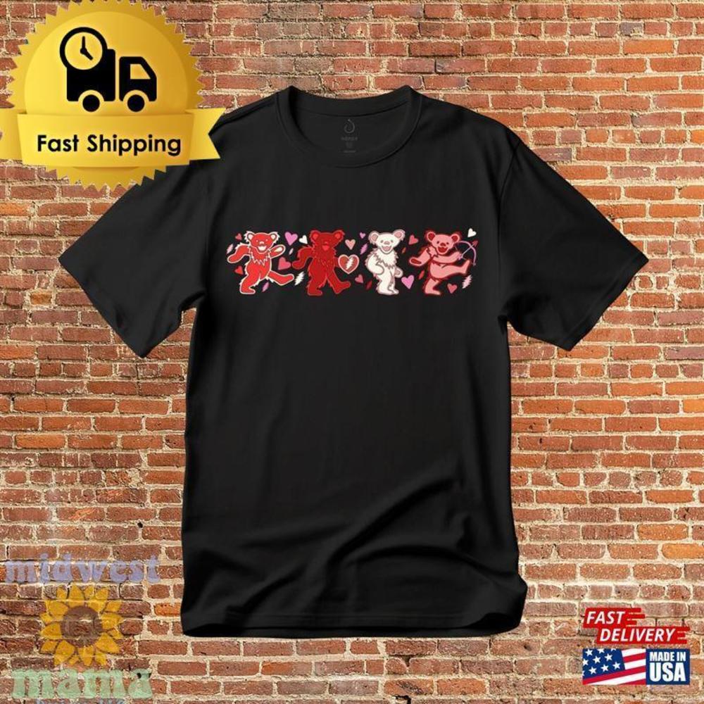 Grateful Dead Dancing Bear Valentines Day T-Shirt Unisex